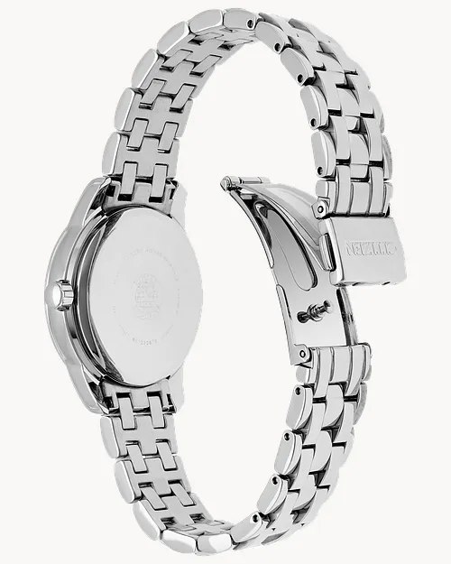 Silhouette Crystal - Ladies Silver Steel Pearl Dial Watch Silhouette Crystal - Ladies Silver Steel Pearl Dial Watch